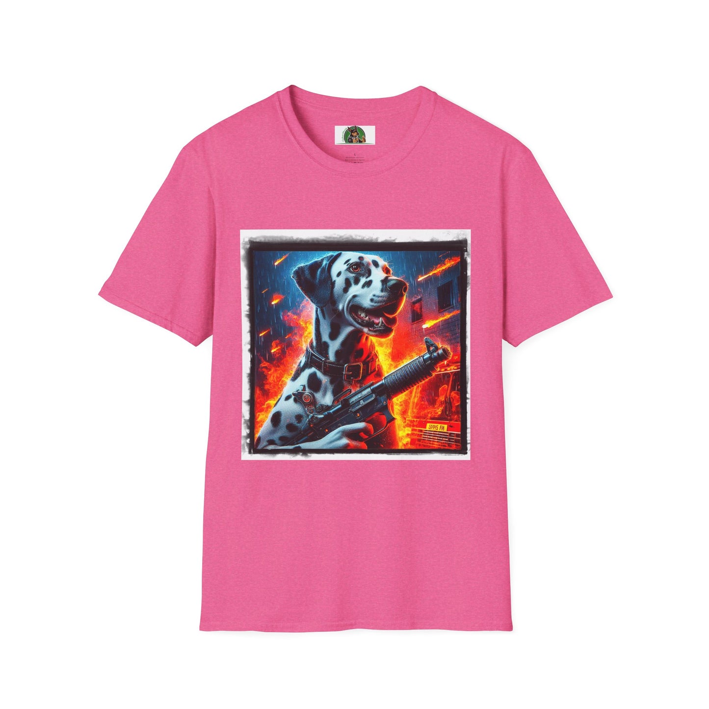 Dalmatian war hero t shirt T-Shirt Printify S Heather Heliconia