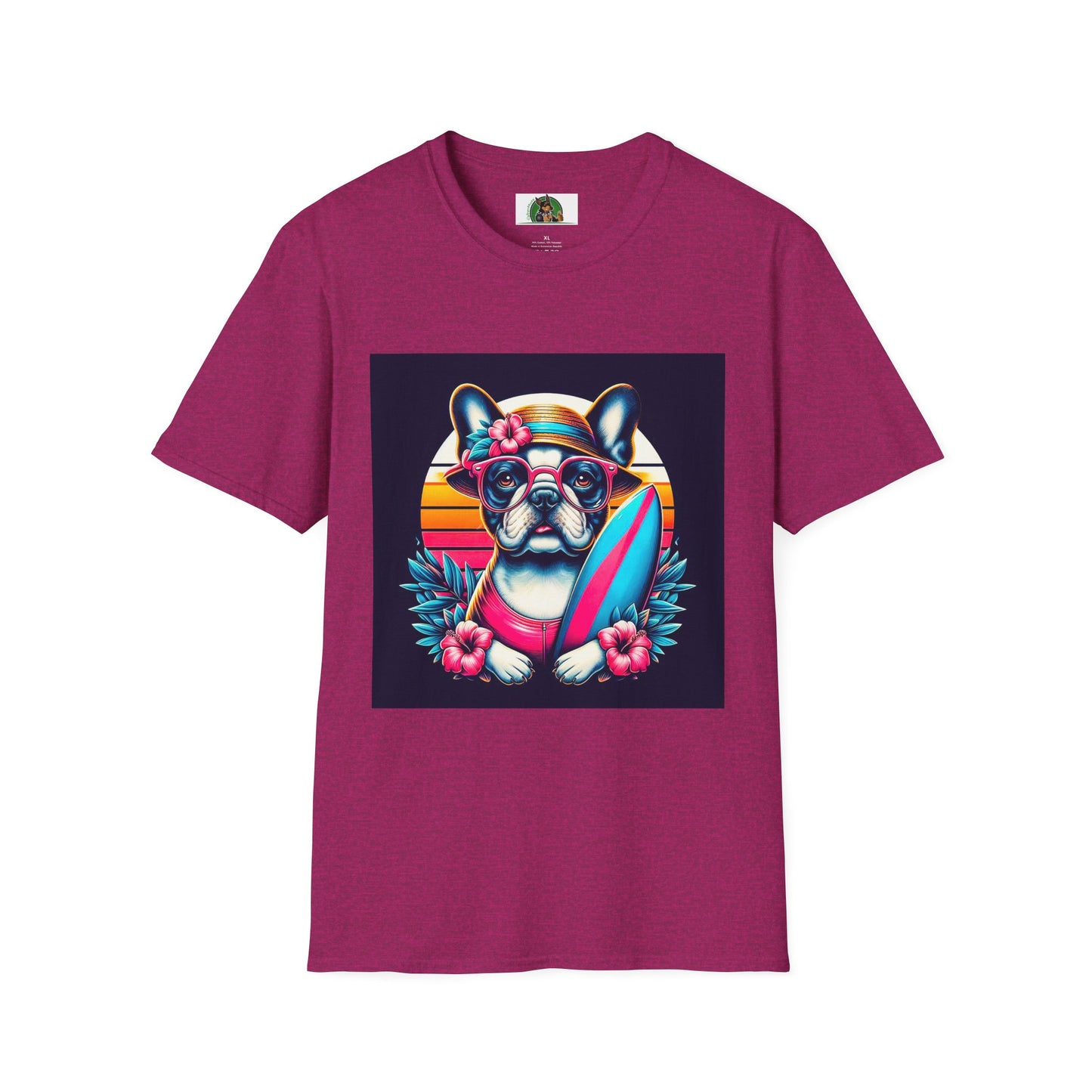French Bulldog T-Shirt Printify S Antique Heliconia