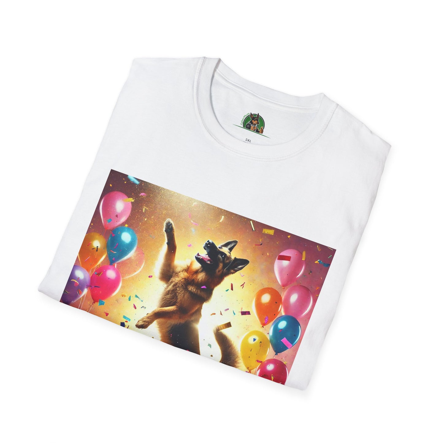 German Shepherd T-Shirt - Dancing Dog Design T-Shirt Printify