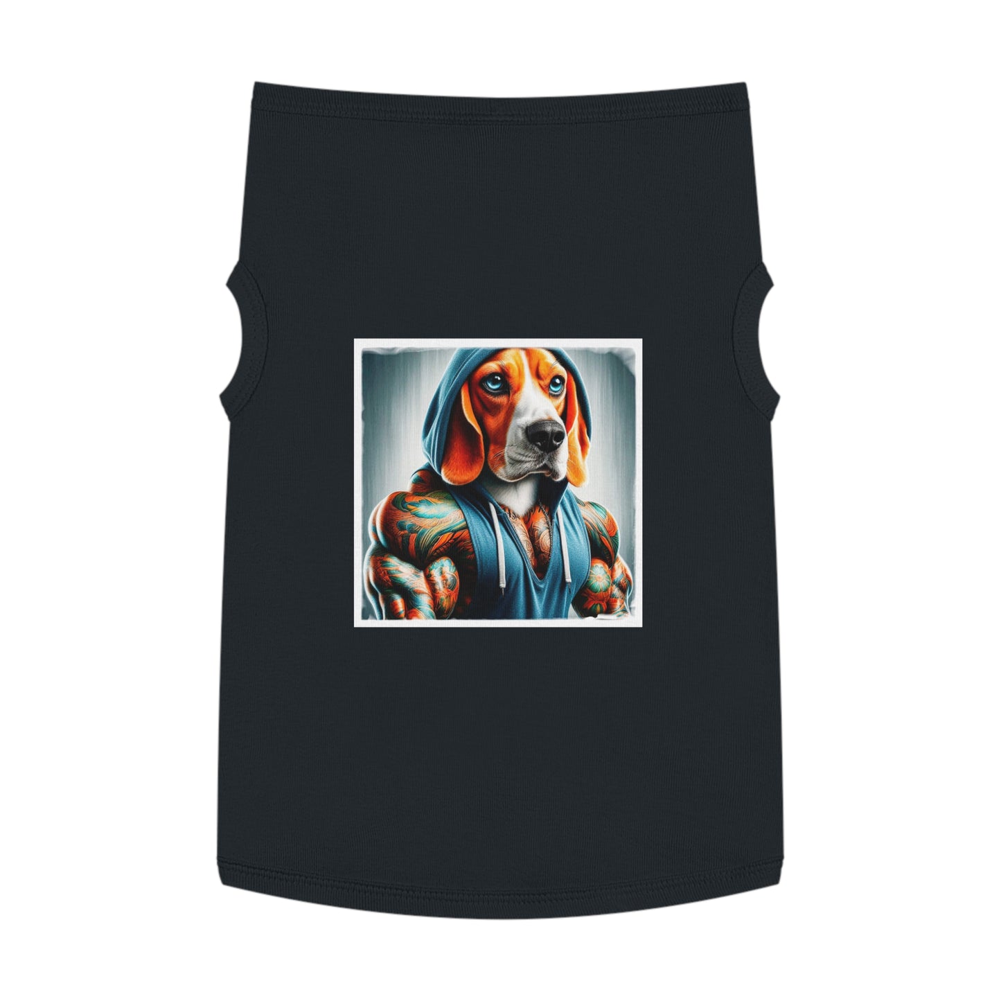 Pet Tank Top Beagle Muscle Dog Wearing Hoodie Pets Printify