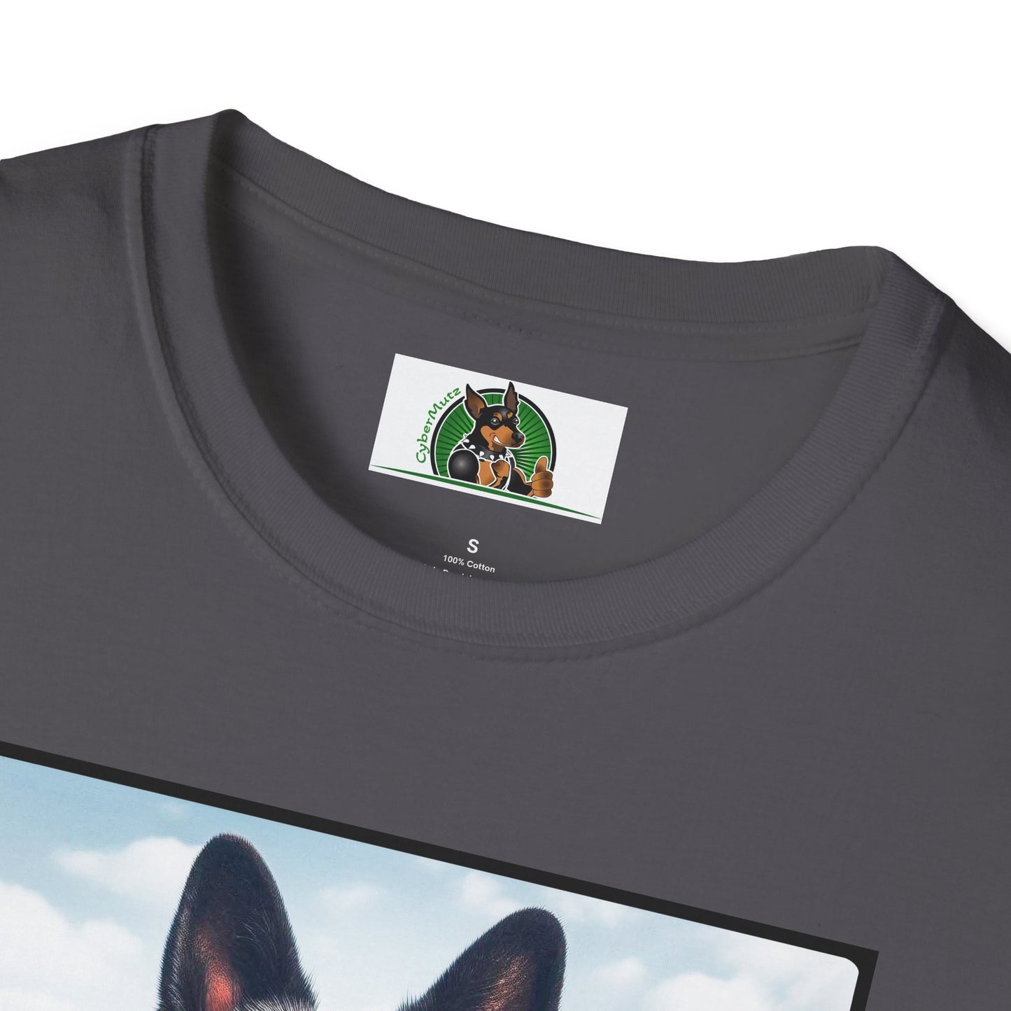 German Shepherd men in black shirt T-Shirt Printify