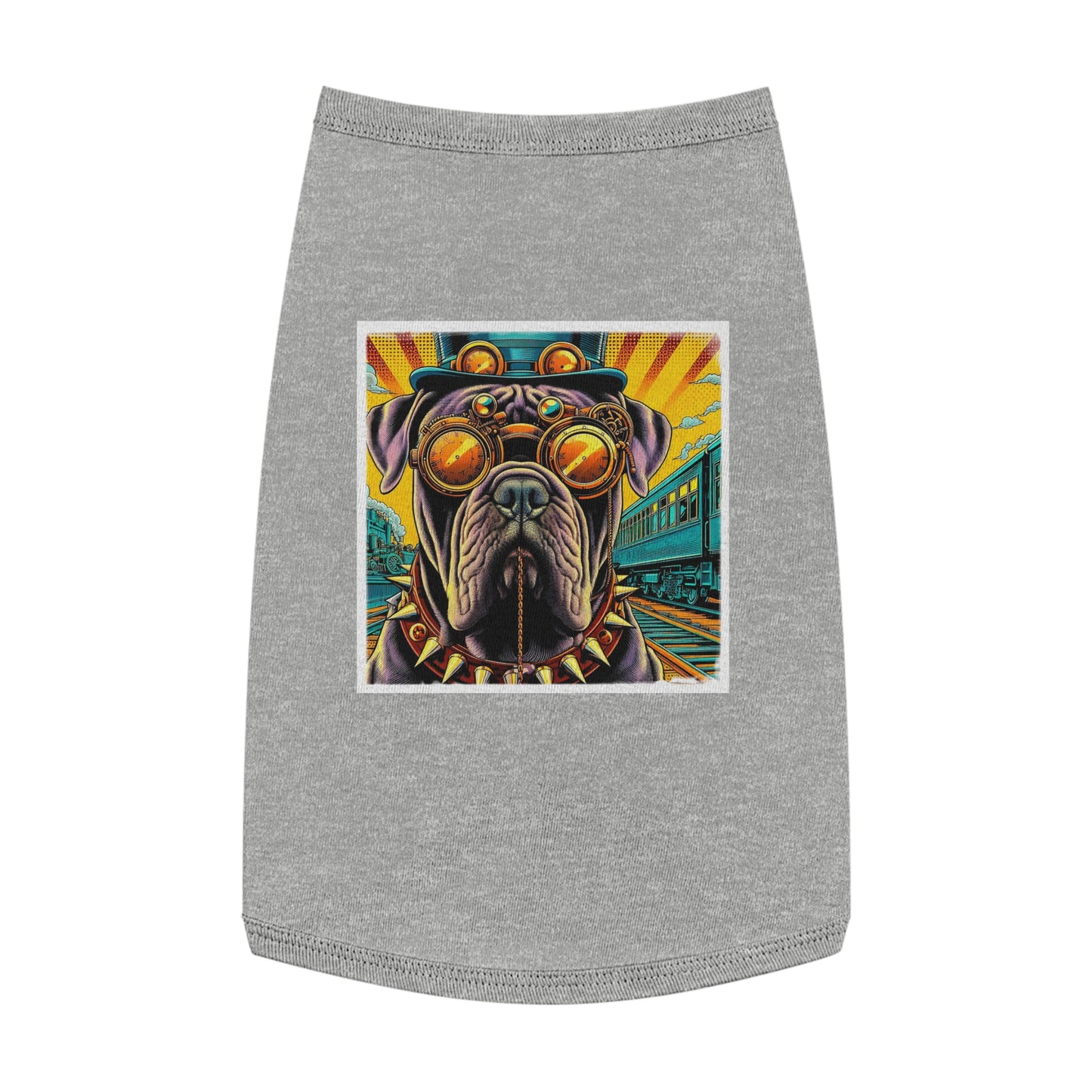 Pet Tank Top Cane Corso Spiked Collar Steampunk Dog Pets Printify L Heather