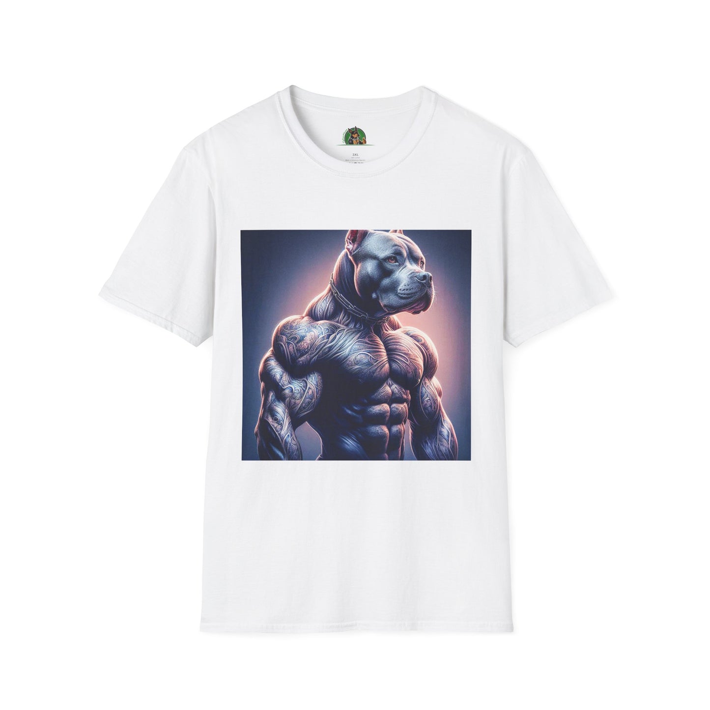 Pit Bull muscles man T-Shirt Printify XS White
