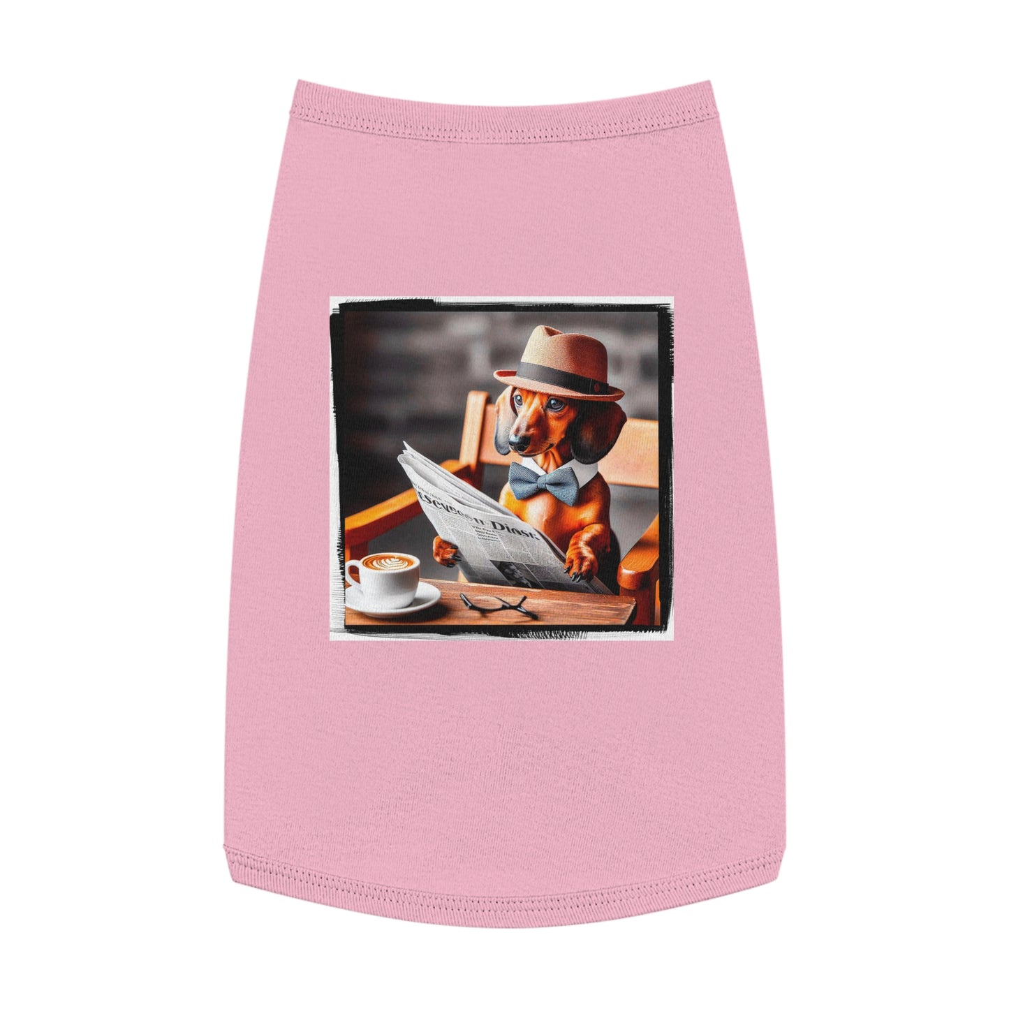 Pet Tank Top Dachshund coffee morning t shirt Pets Printify L Pink