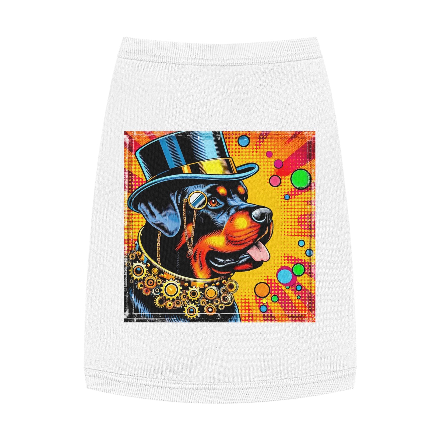 Rottie steam punk cutie Pets Printify M White