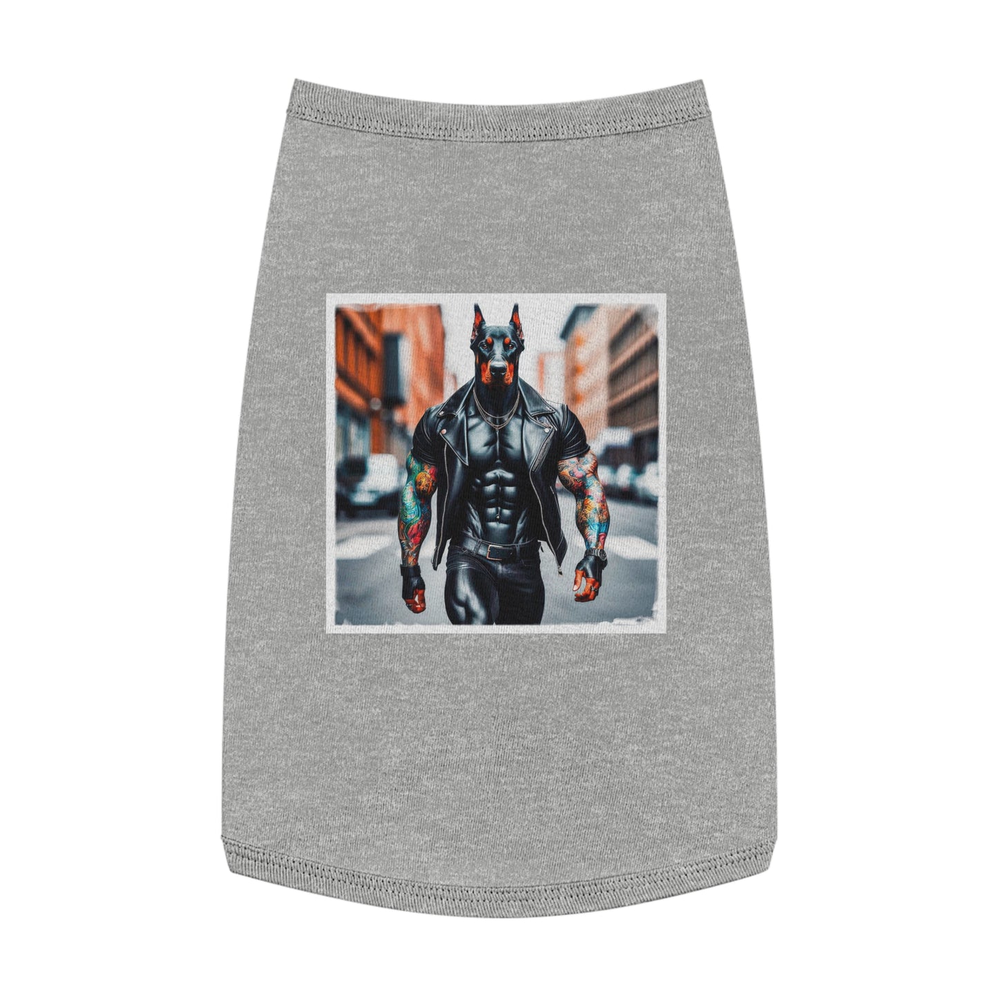 Pet Tank Top Doberman tough in black t shirt Pets Printify L Heather