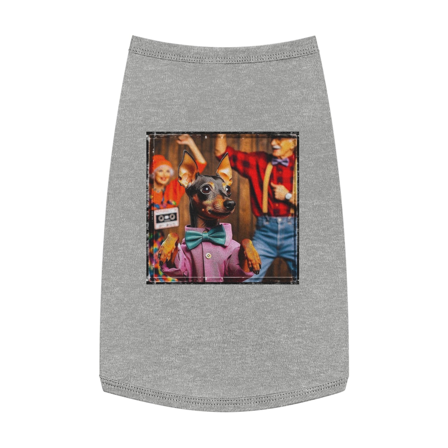 Min Pin Tank Tops party animal Pets Printify L Heather
