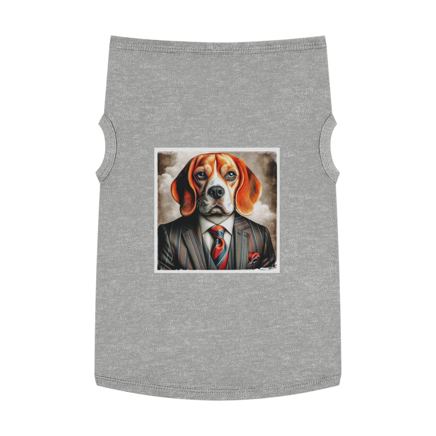 Pet Tank Top Beagle Dog Wearing Business Suit Pets Printify XL Heather