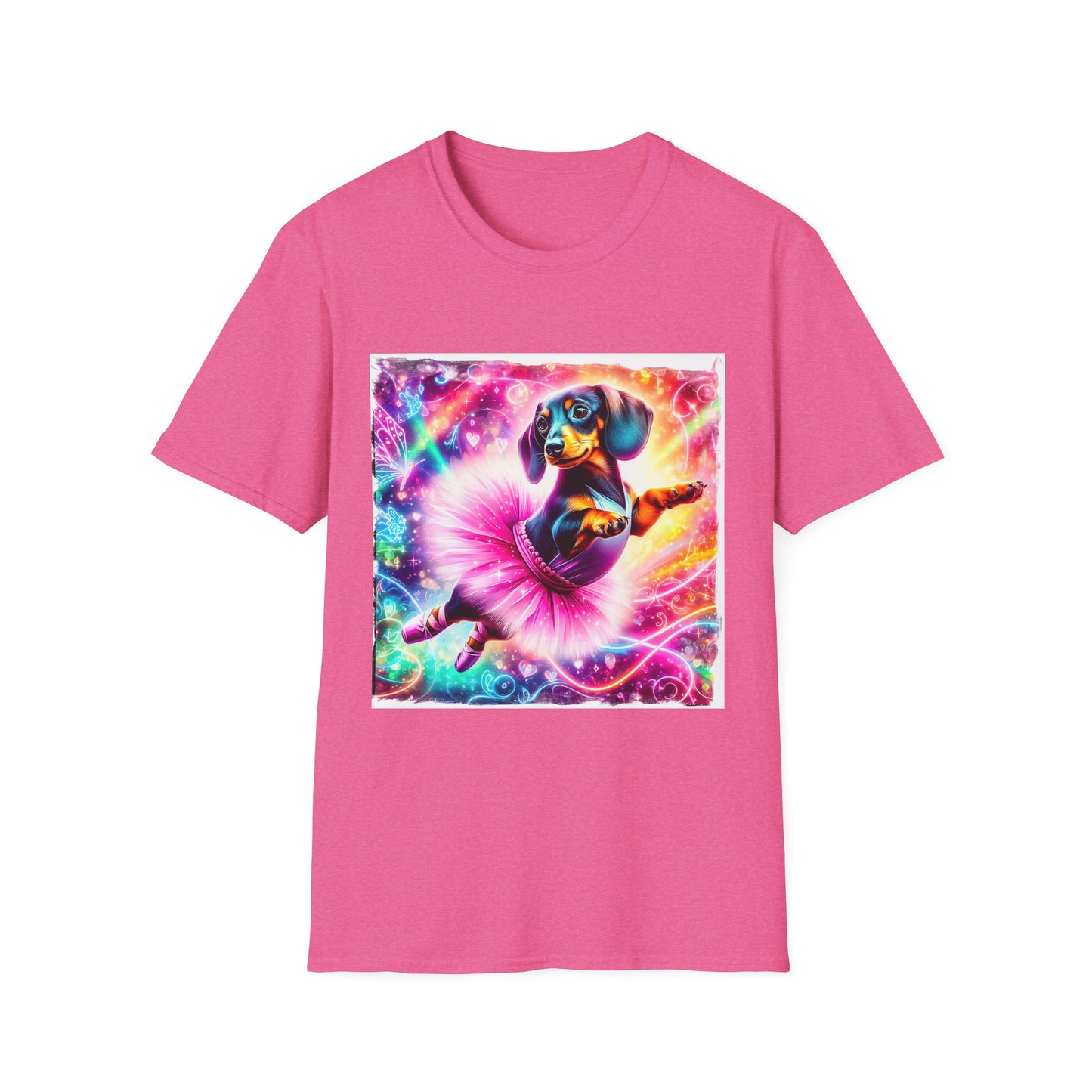 Dachshund pretty ballerina t shirt T-Shirt Printify S Heather Heliconia