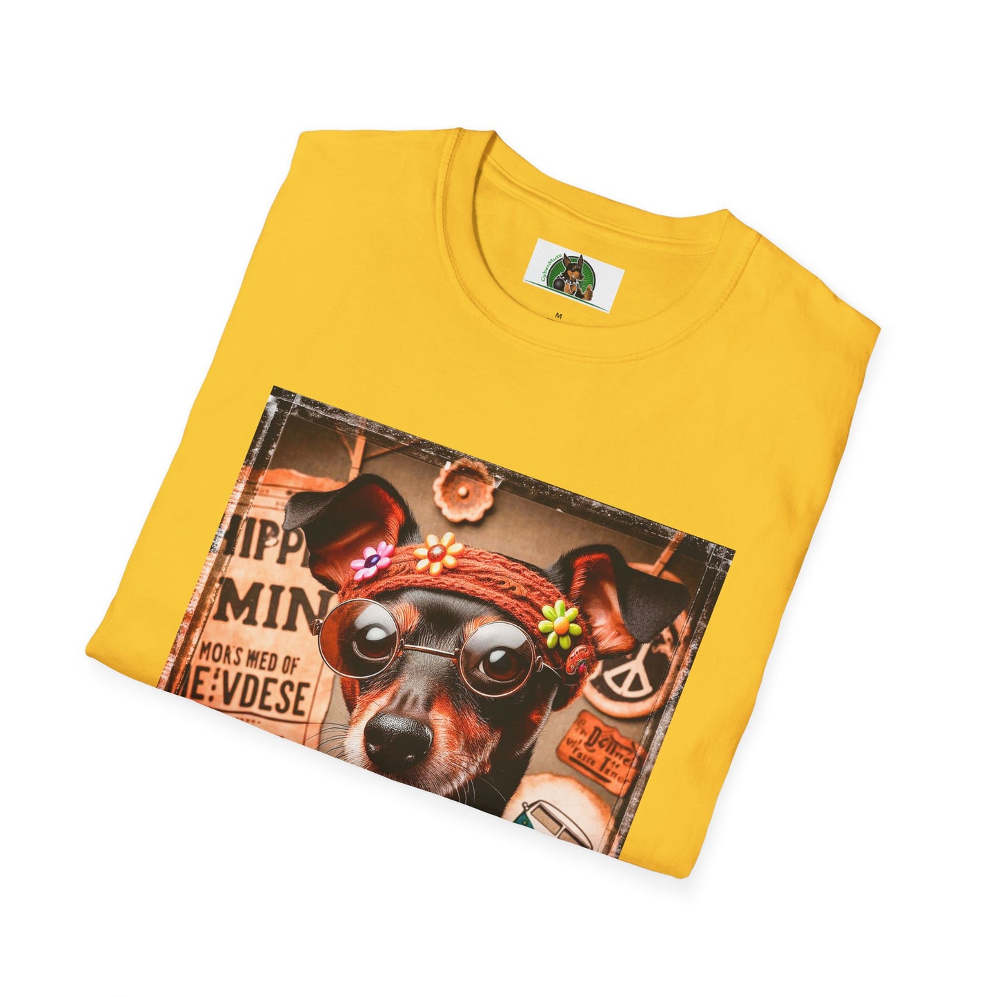 Min Pin T-Shirt hippie dude