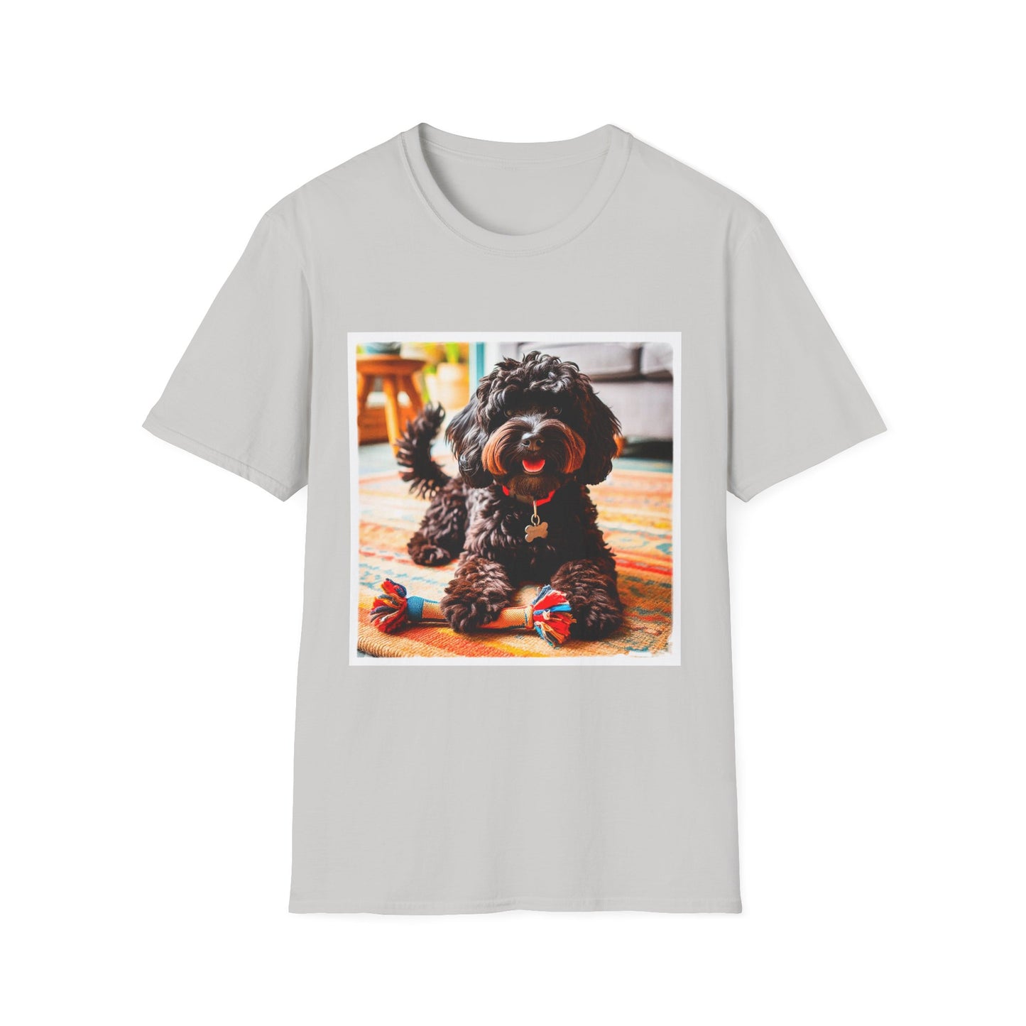 CockerPoo happy smiling t shirt T-Shirt Printify S Ice Grey