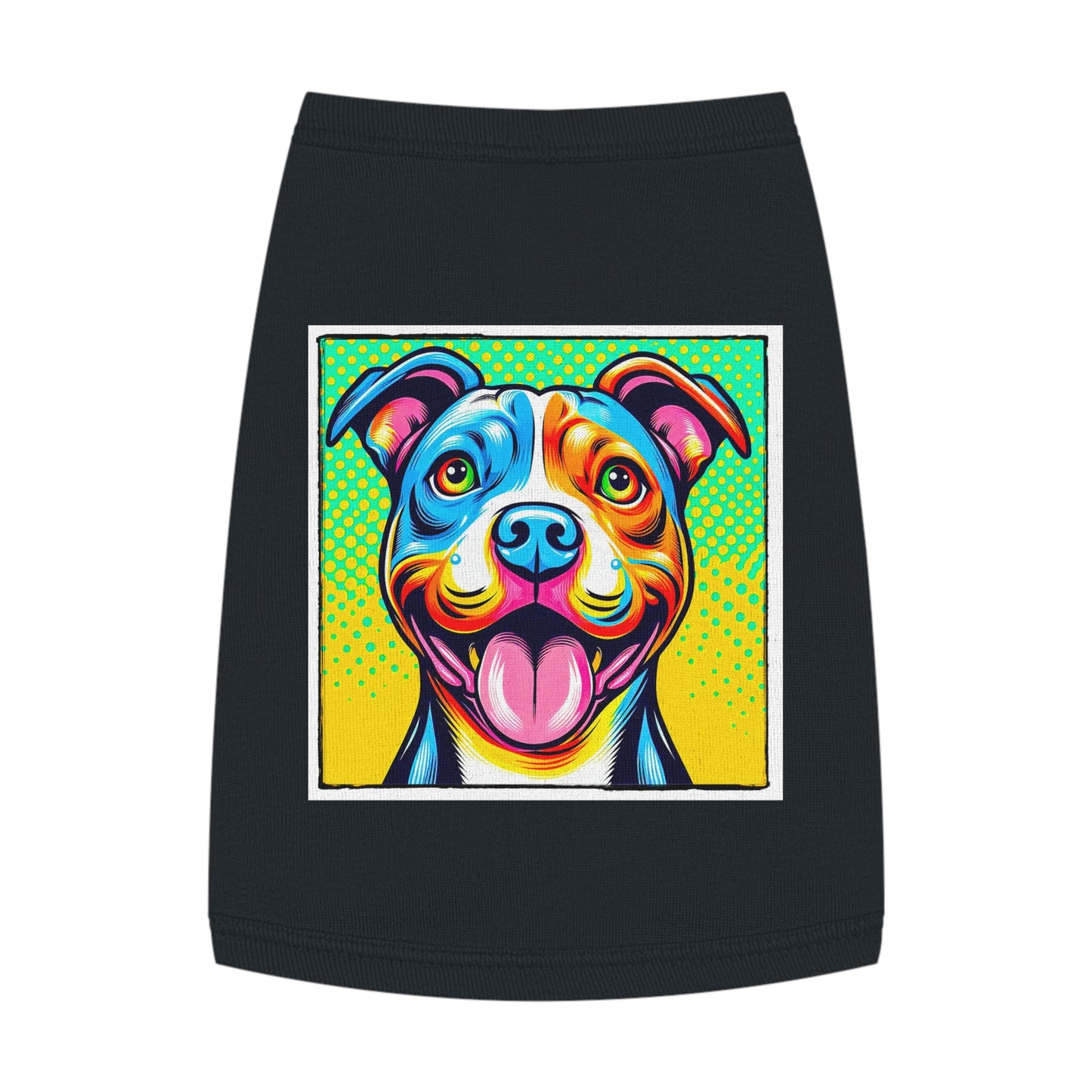 Pet Tank Top Pit Bull comic book cutie Pets Printify M Black