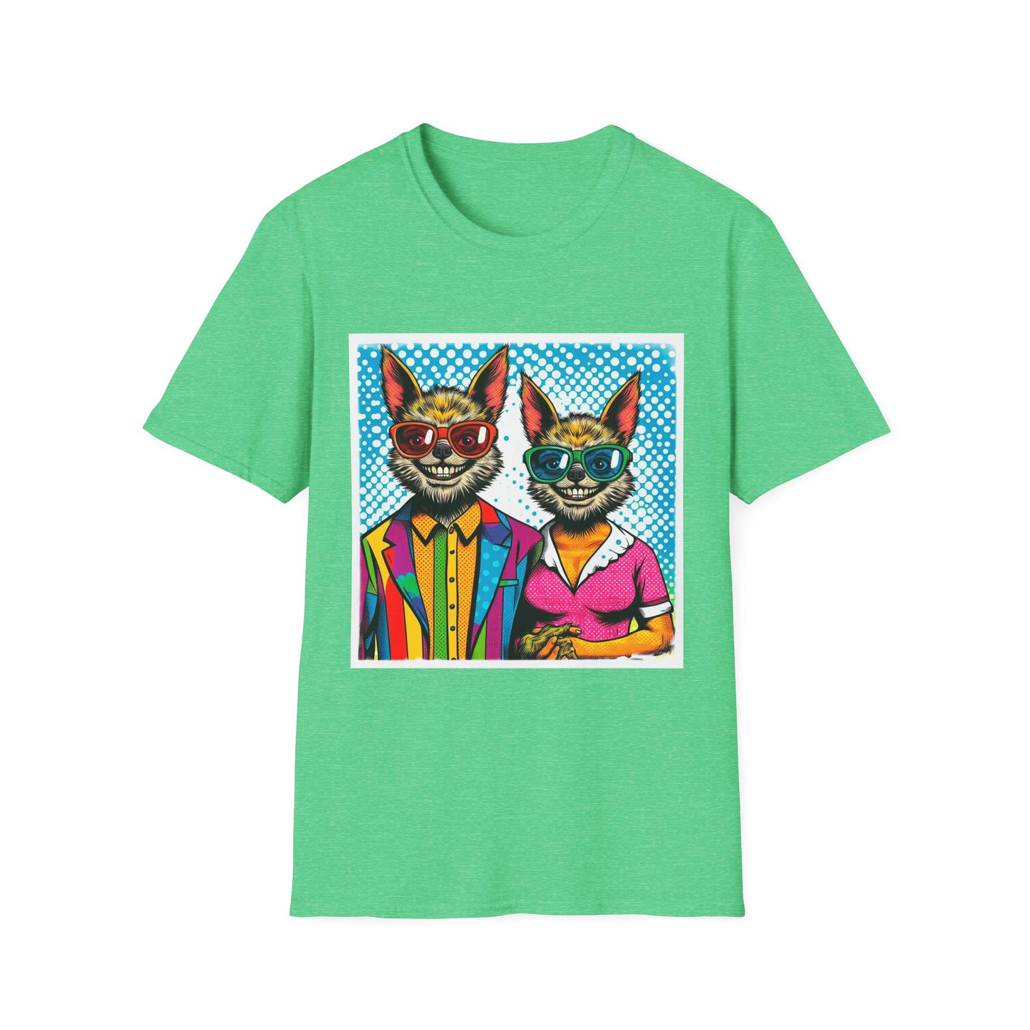 Chupacabra smiling couple t shirt T-Shirt Printify S Heather Irish Green