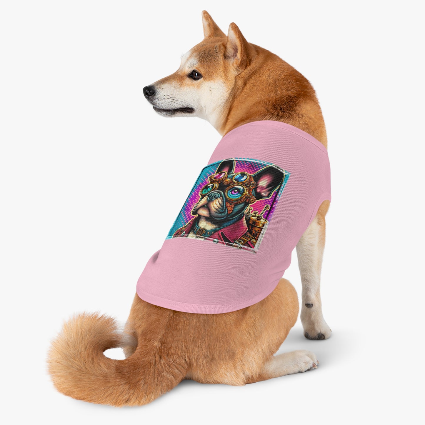 Pet Tank Top French Bulldog colorful steampunk t shirt