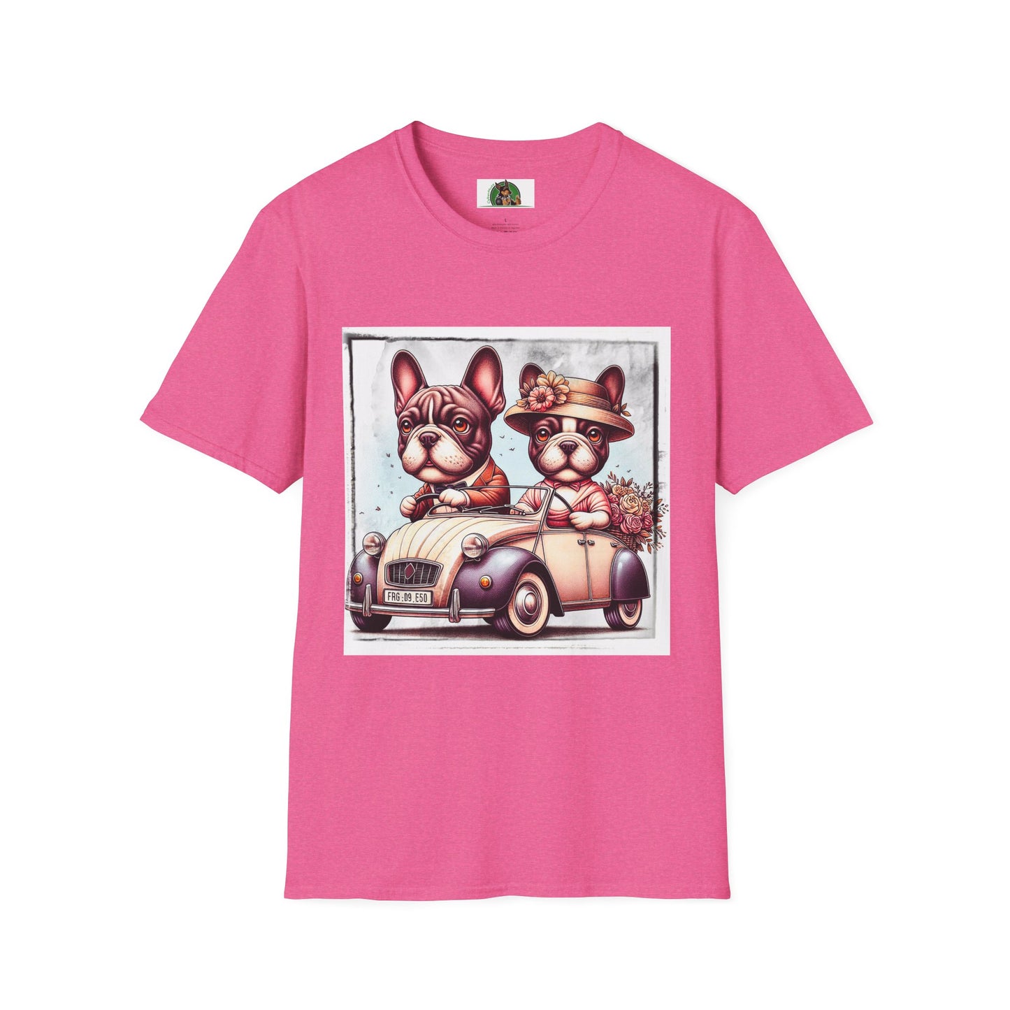 Wacky French Bulldog T-Shirt Printify S Heather Heliconia