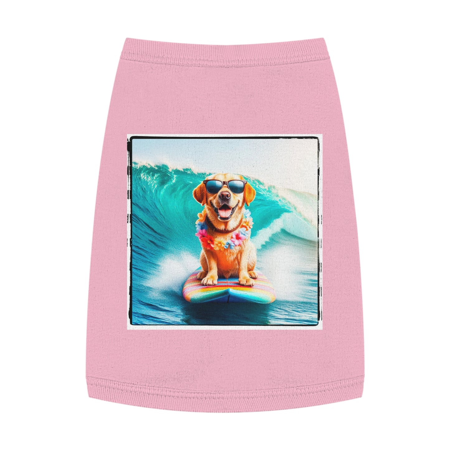 Labrador Retriever surfer puppy shirt Pets Printify M Pink