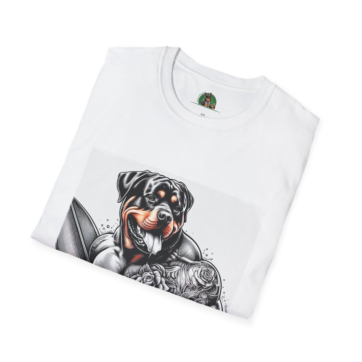 Rottweiler muscles surfer shirt T-Shirt Printify