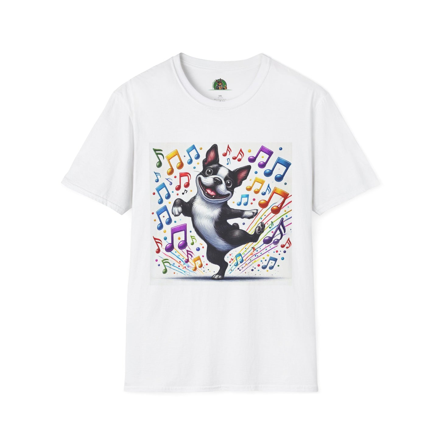 Boston Terrier Dancing Dog T-Shirt T-Shirt Printify XS White