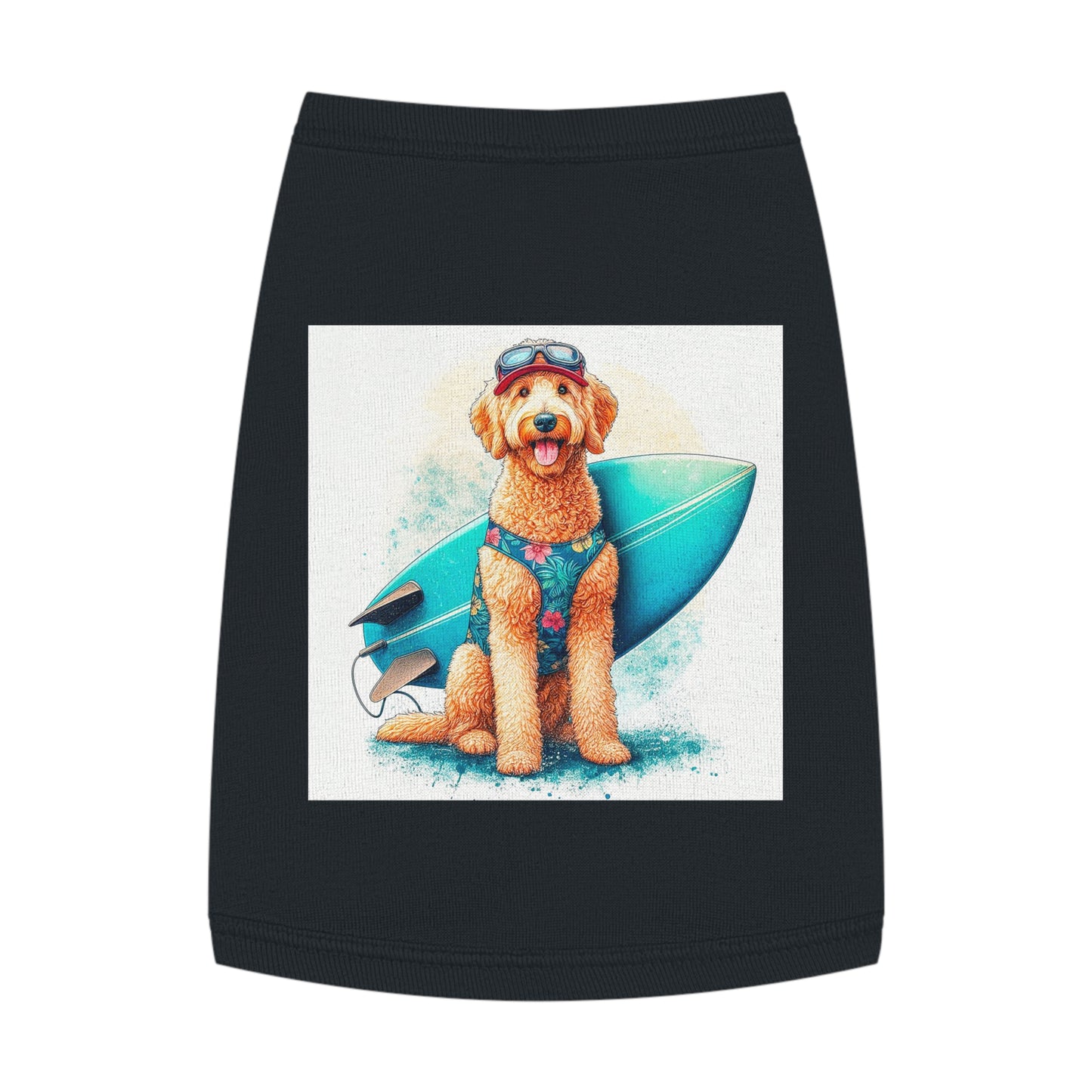 Pet Tank Golden Doodle beach fun t shirt Pets Printify M Black