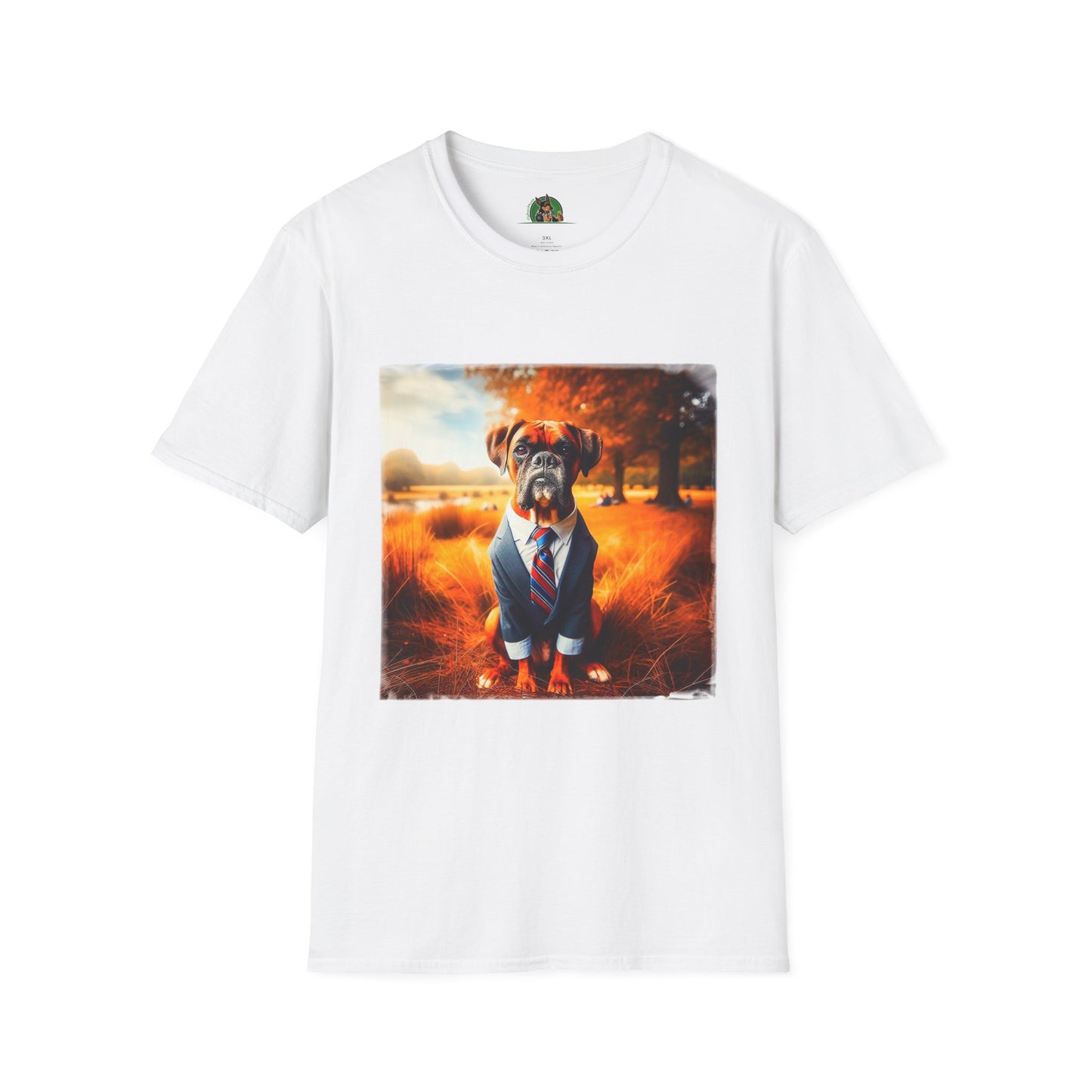 Boxer In Suit In In Field Shirt T-Shirt Printify XS White