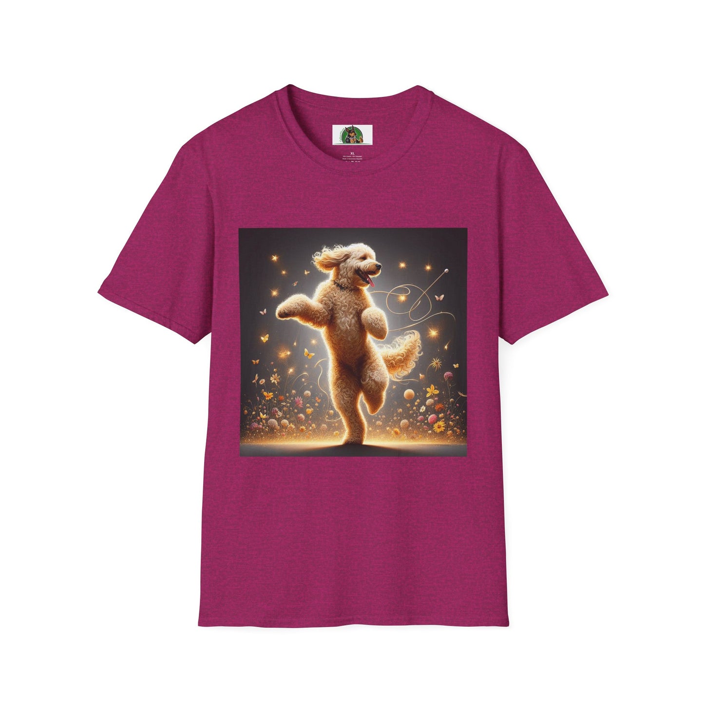 Dancing Golden Doodle T-Shirt T-Shirt Printify S Antique Heliconia