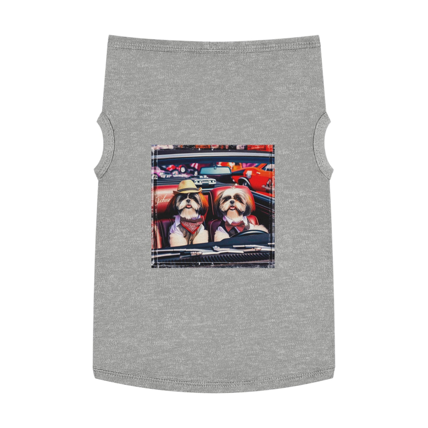 Pet Tank Top Shih Tzu driving shirt Pets Printify XL Heather