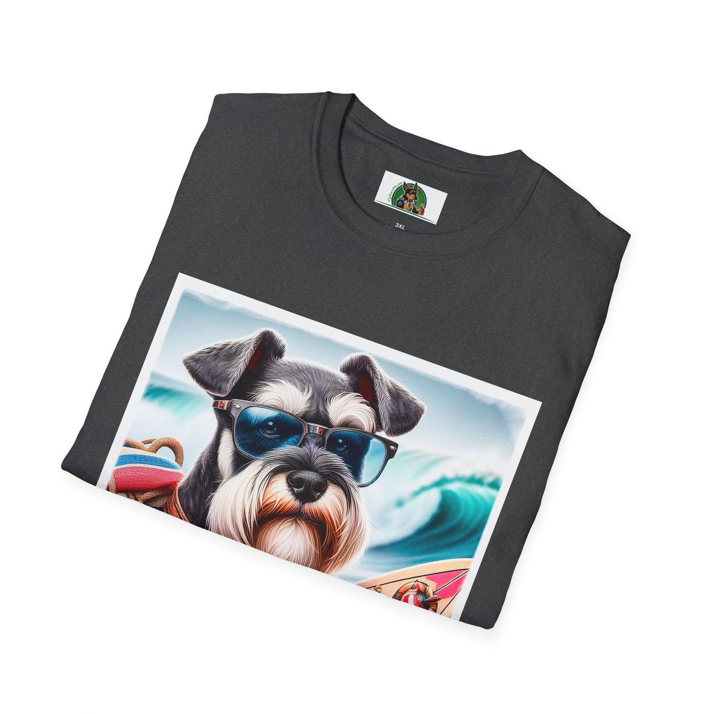 Miniature Schnauzer surfer dude shirt T-Shirt Printify