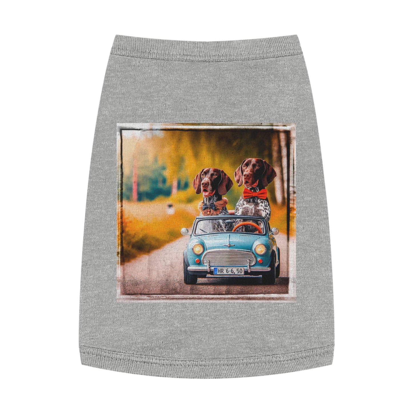Wacky Pet Tank Top German Shorthaired Pointer tiny car driving t shirt Pets Printify M Heather