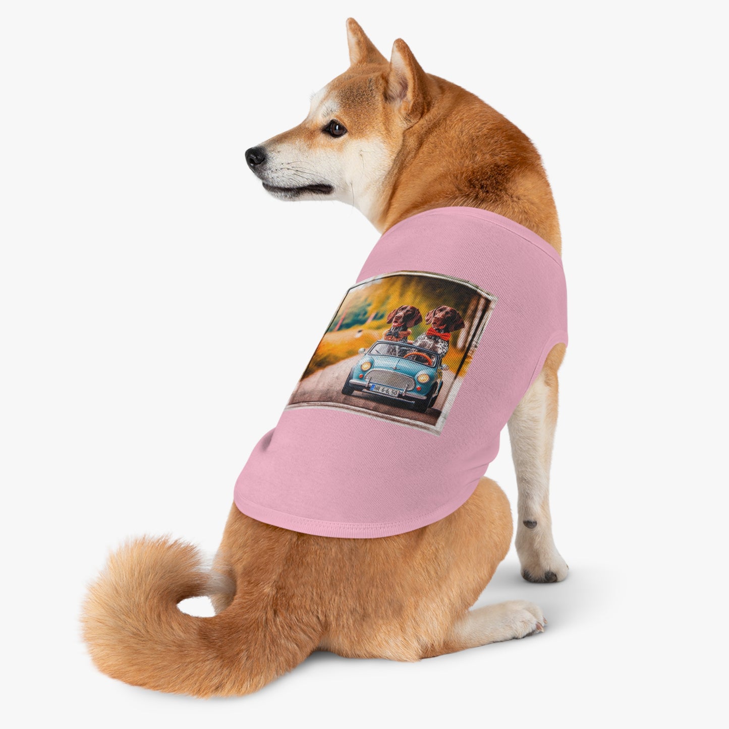 Wacky Pet Tank Top German Shorthaired Pointer tiny car driving t shirt