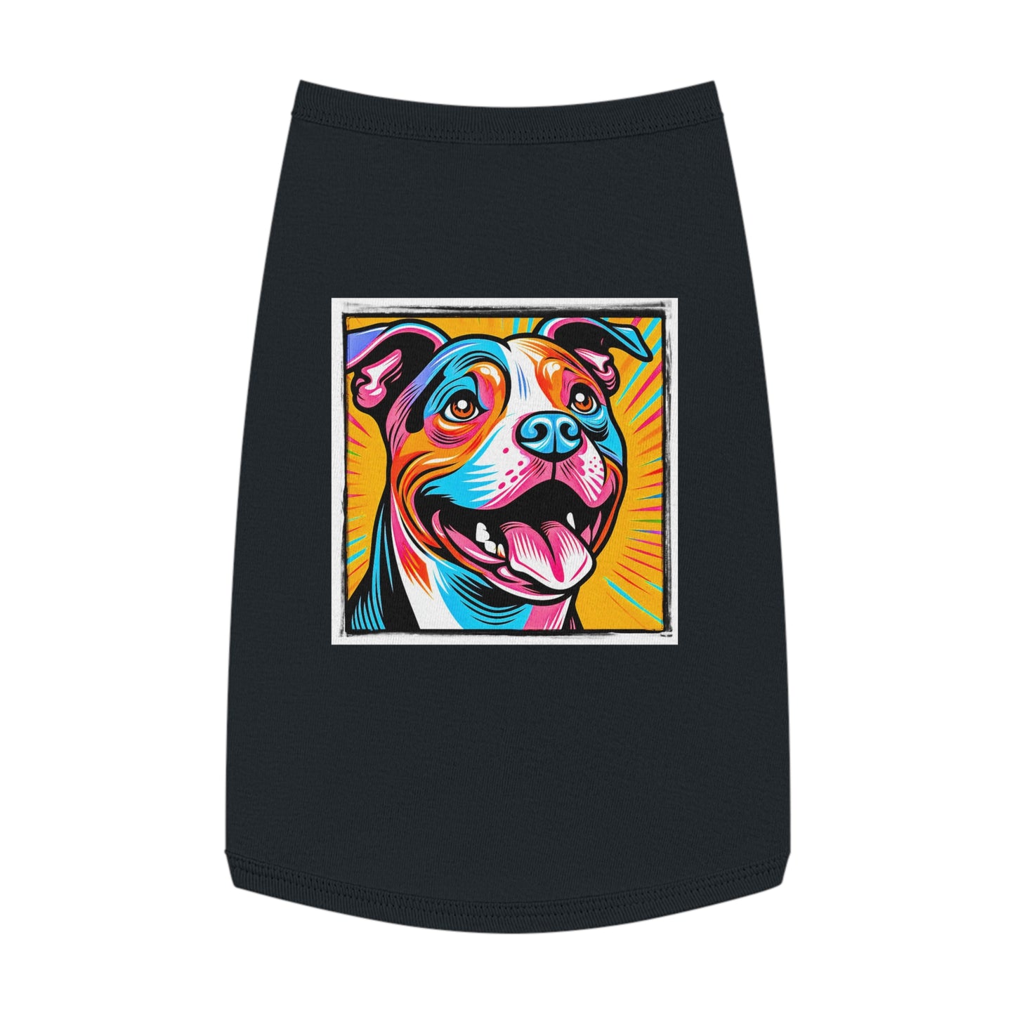Pet Tank Top Pit Bull handsome fellow Pets Printify L Black