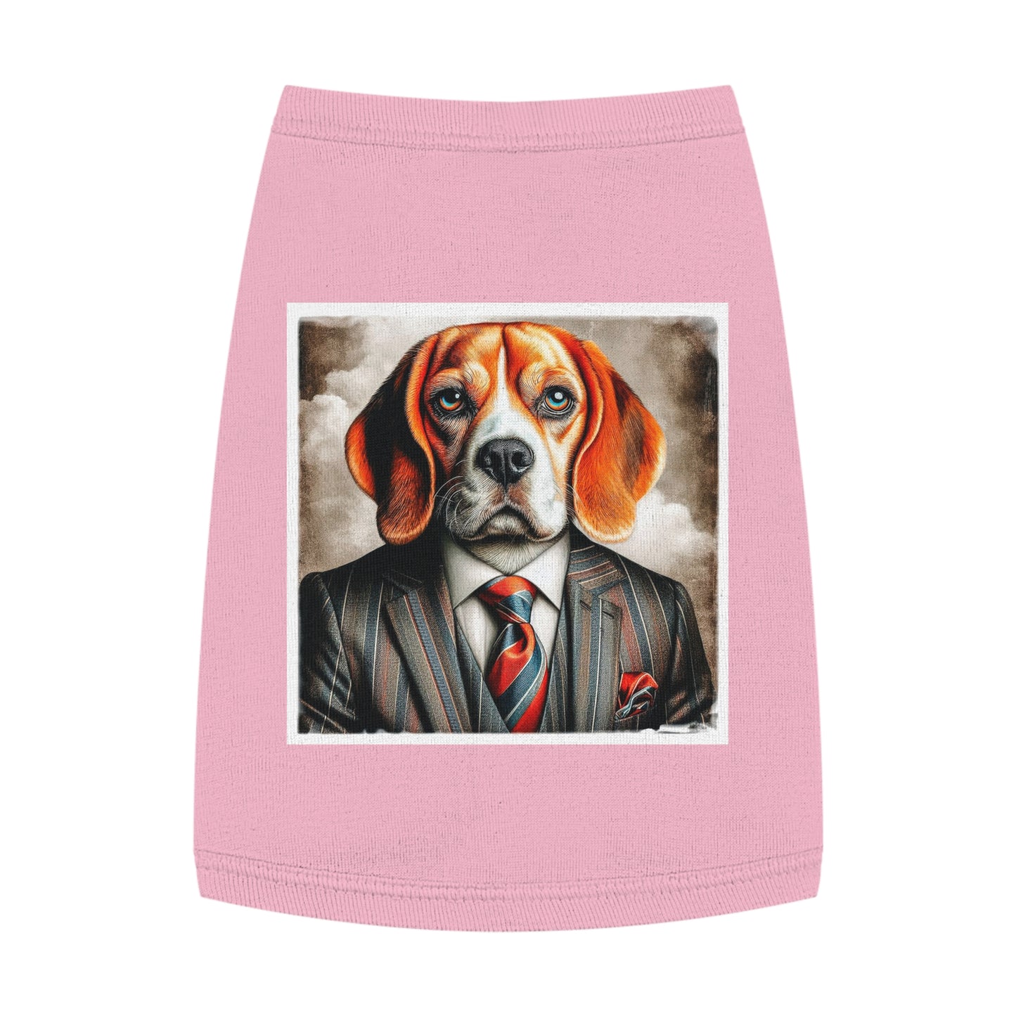Pet Tank Top Beagle Dog Wearing Business Suit Pets Printify M Pink