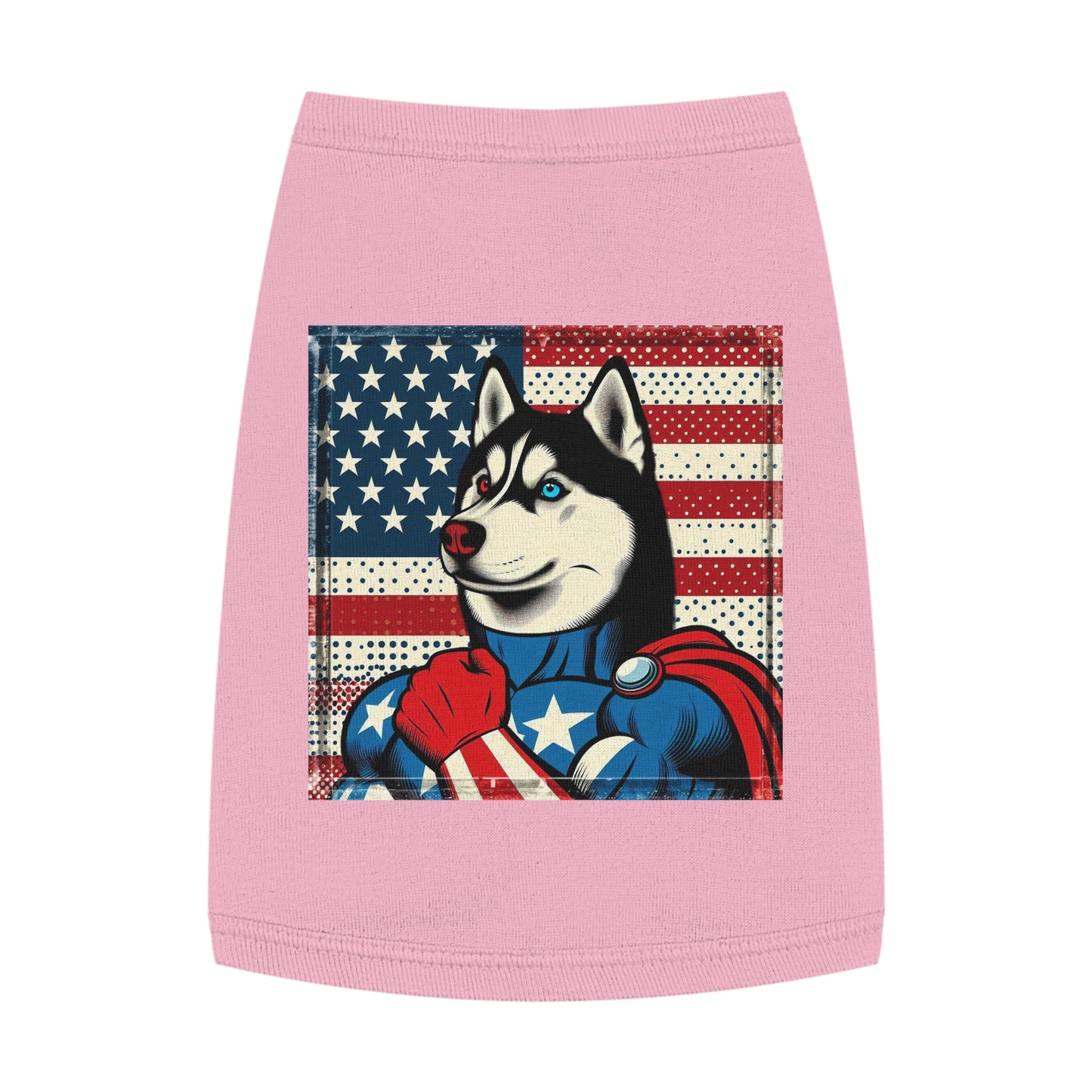 Pet Tank Top Husky super hero Pets Printify M Pink