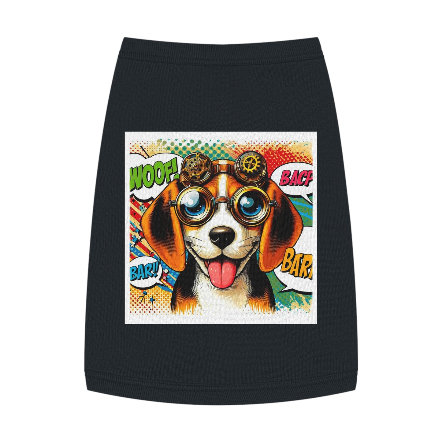 Pet Tank Top Wacky Beagle Pop Art Dog Pets Printify M Black