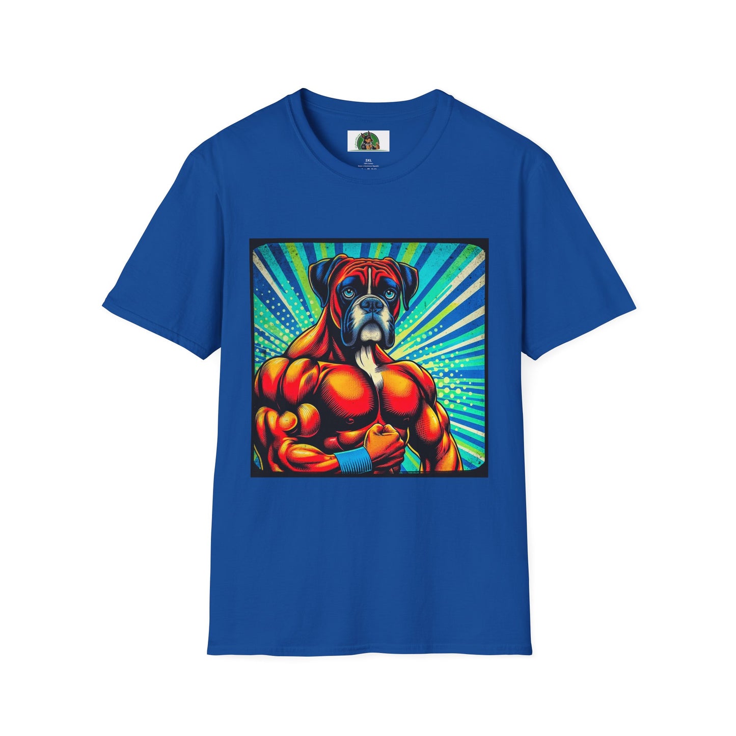 Boxer Muscle Dog T-Shirt Printify XS Royal