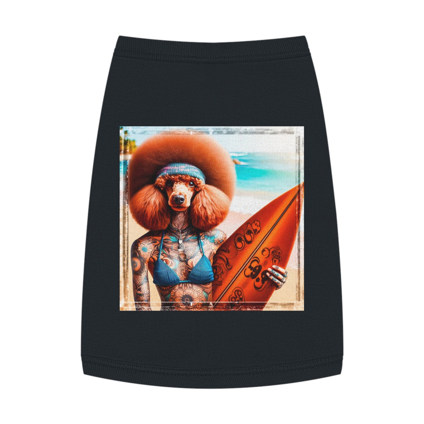 Pet Tank Top Poodle beach day shirt Pets Printify M Black