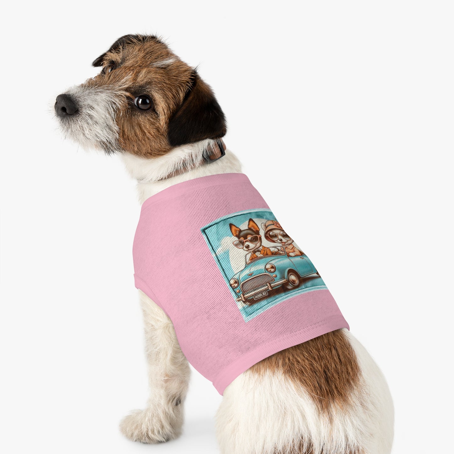 Wacky Pet Tank Top Rat Terrier couple driving Pets Printify