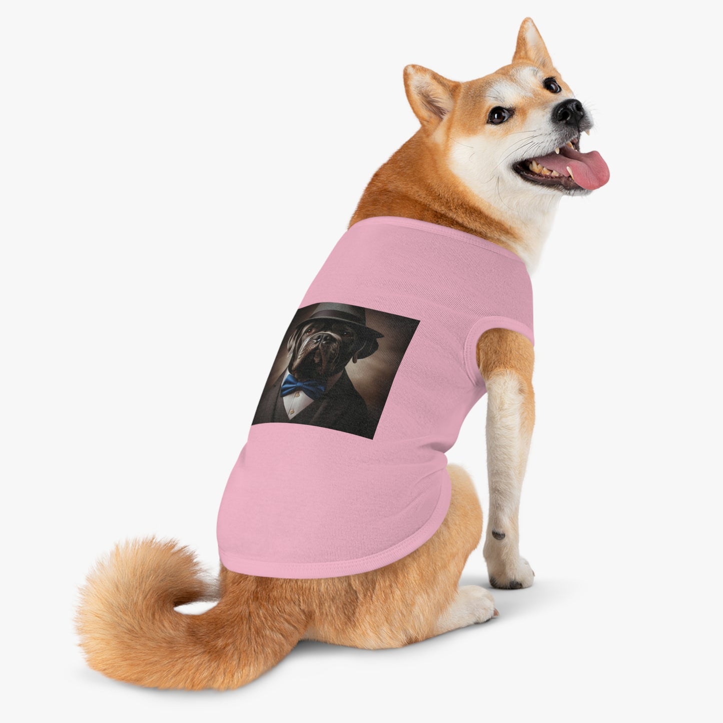 Pet Tank Top Cane Corso Suit And Fedora Hat Pets Printify