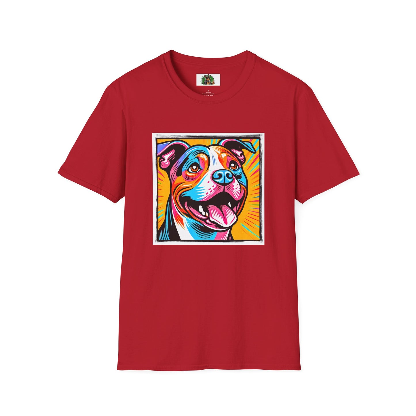 Pit Bull pretty colors shirt T-Shirt Printify S Cherry Red
