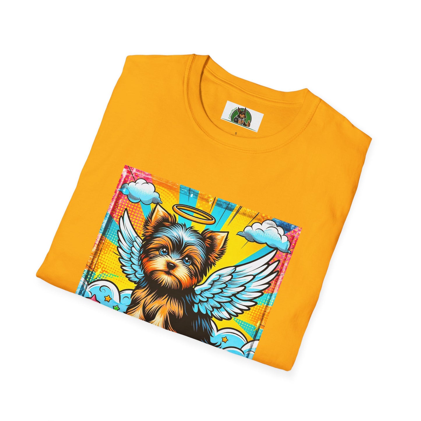 Yorkie pop art clouds shirt
