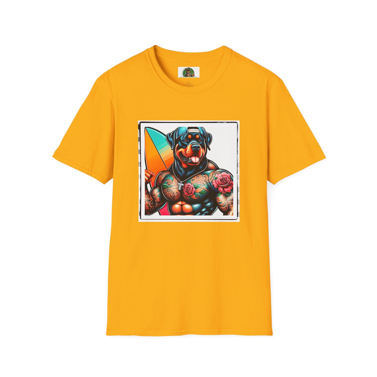 Rottweiler beach hotter shirt T-Shirt Printify S Gold