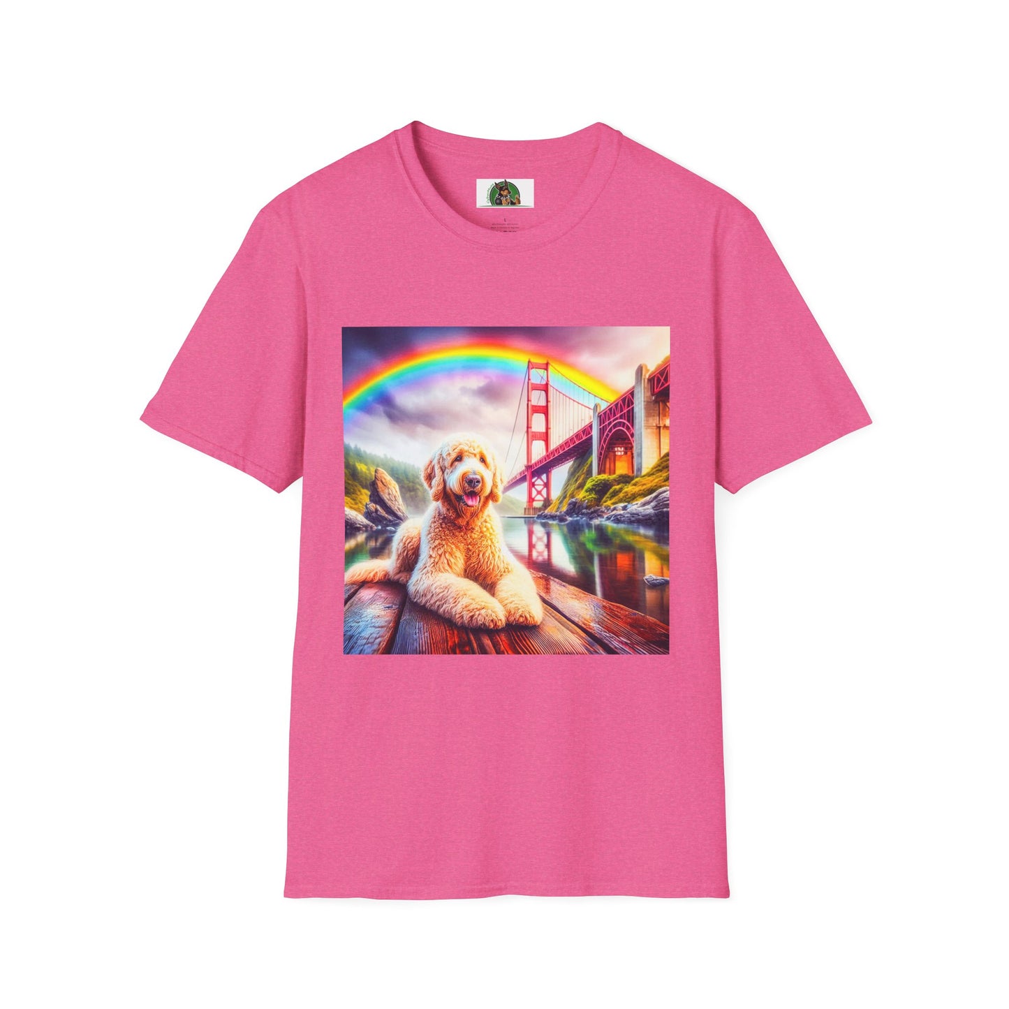 Golden Doodle pretty lake t shirt T-Shirt Printify S Heather Heliconia