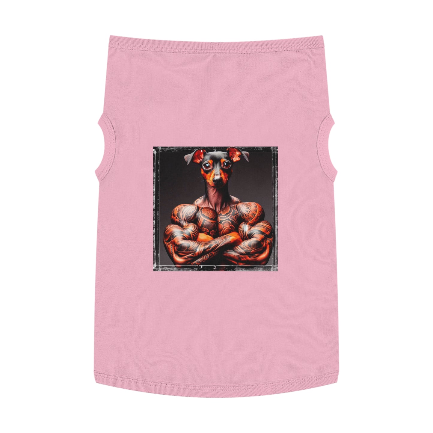 Dog Tank Top - Min Pin Tank Tops tiny muscles Pets Printify XL Pink