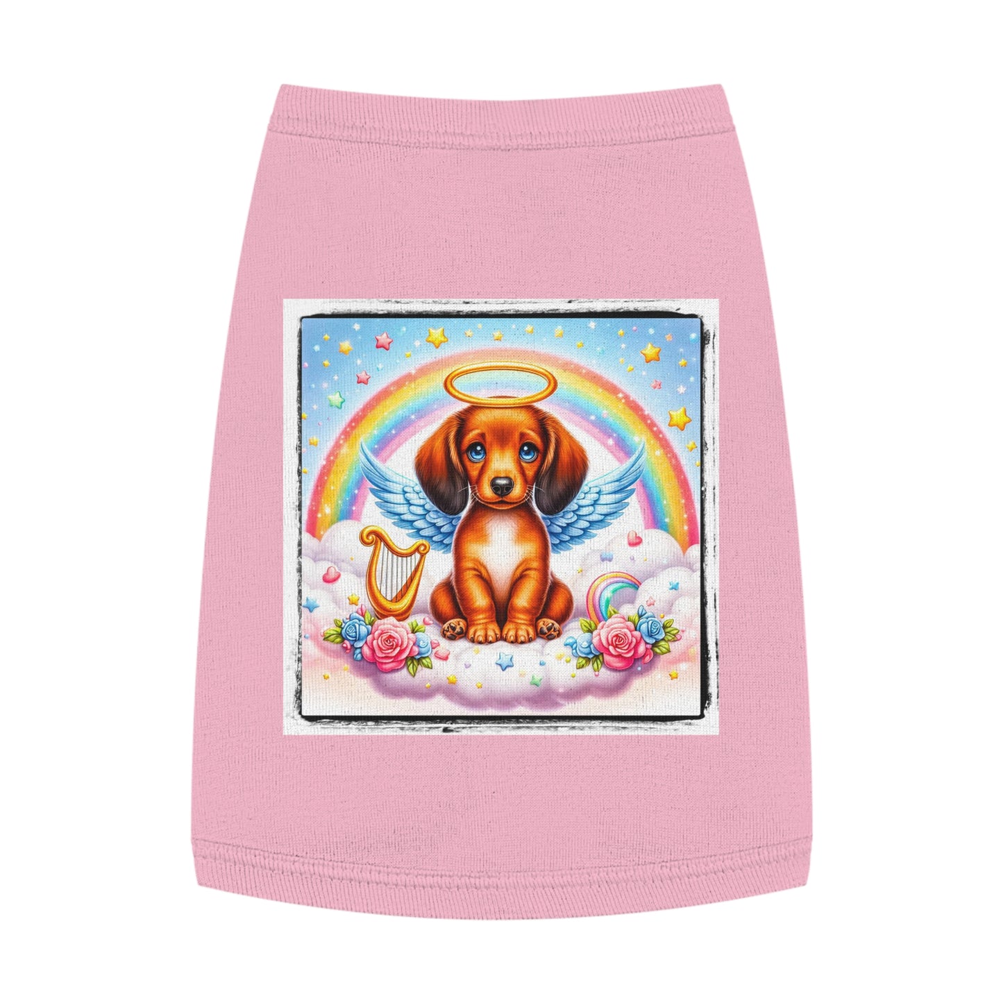 Pet Tank Top Dachshund angel baby t shirt Pets Printify M Pink