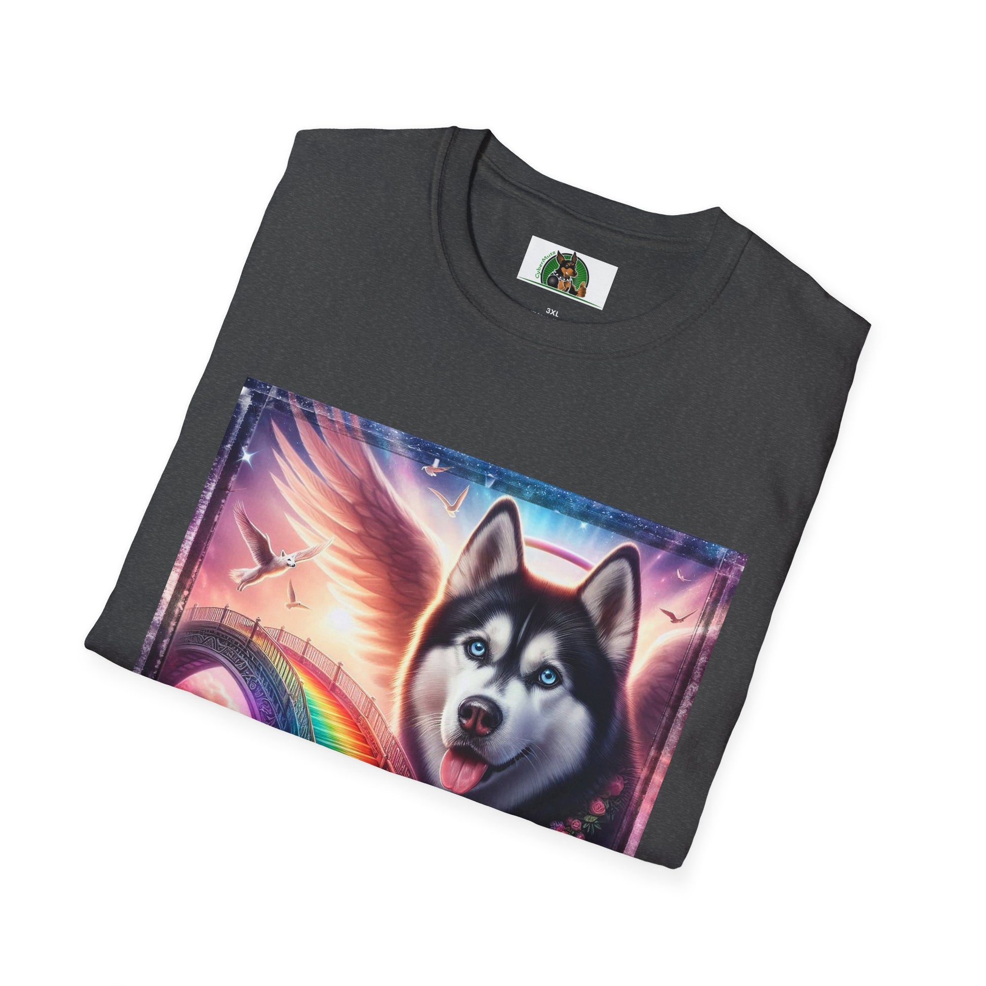Husky rainbow bridge T-Shirt Printify