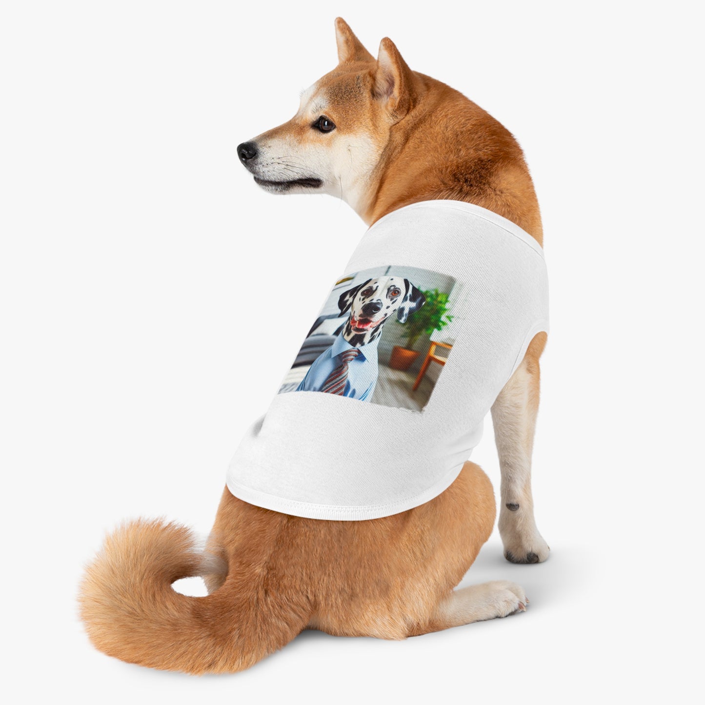 Pet Tank Top Dalmatian happy businessman t shirt