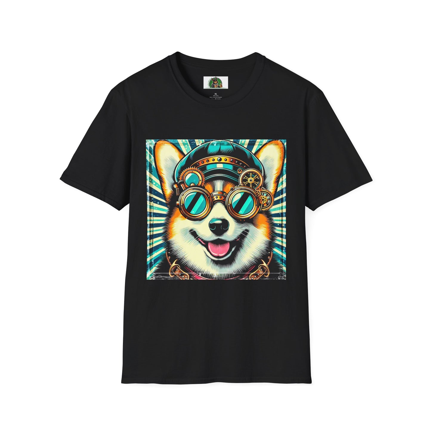 Pembroke Welsh Corgi fun googles shirt T-Shirt Printify XS Black