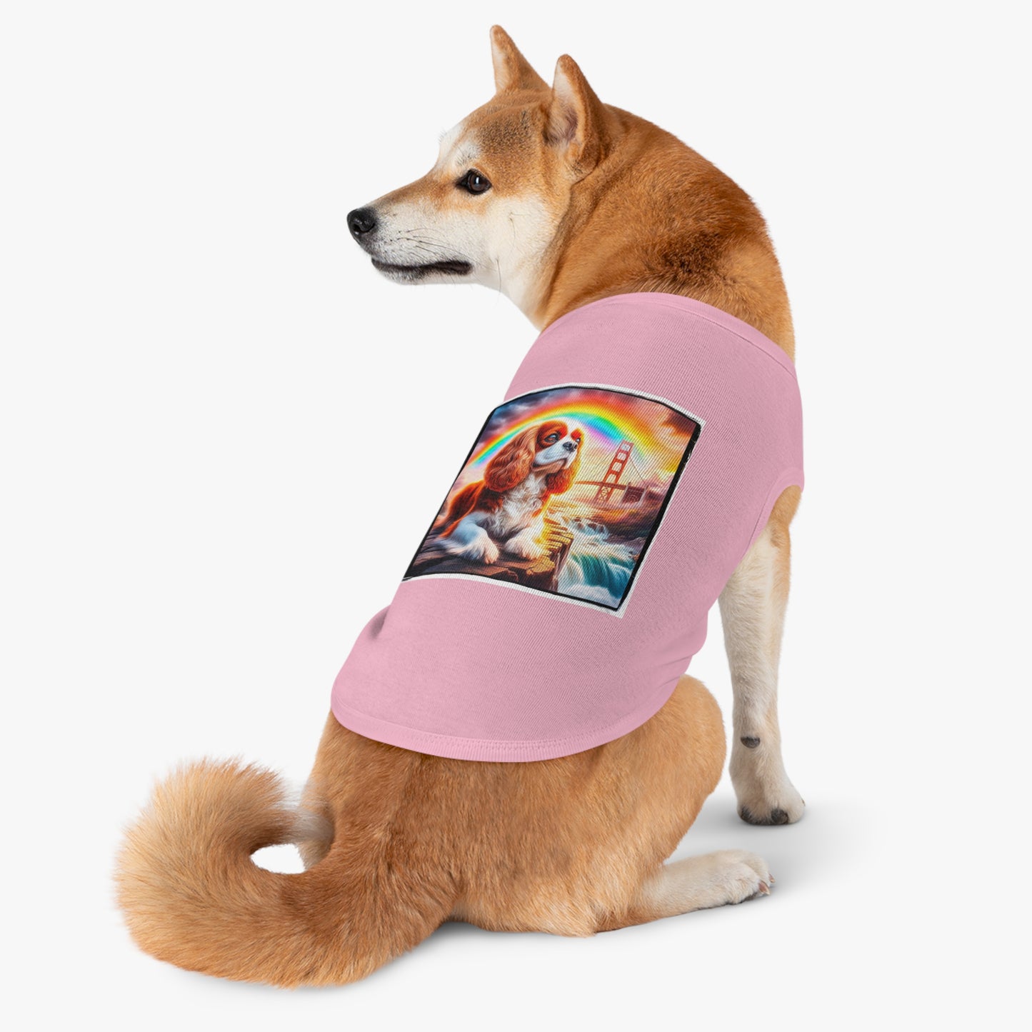 Pet Tank Top Cavalier King Charles Spaniel Rainbow bridge T Shirt