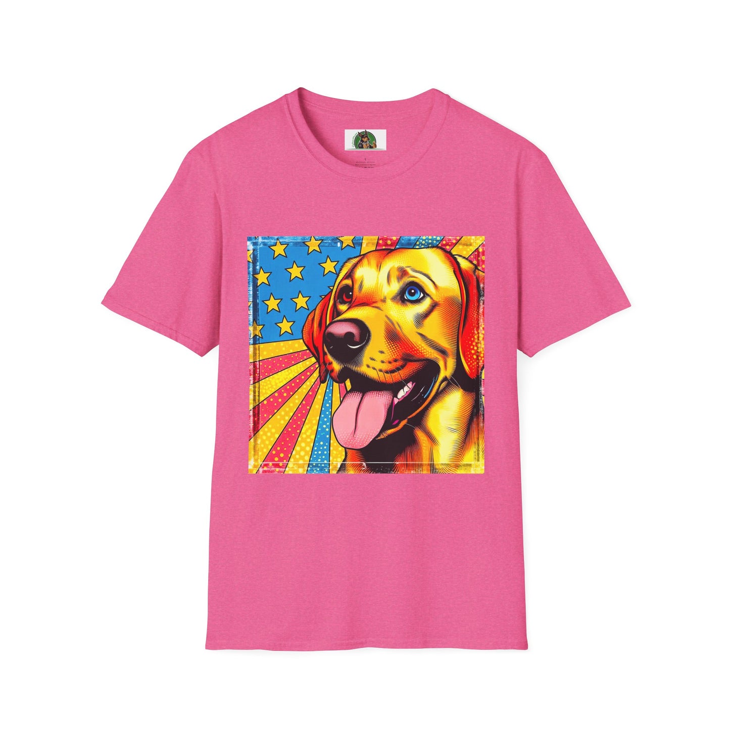 Labrador Retriever American flag shirt T-Shirt Printify S Heather Heliconia