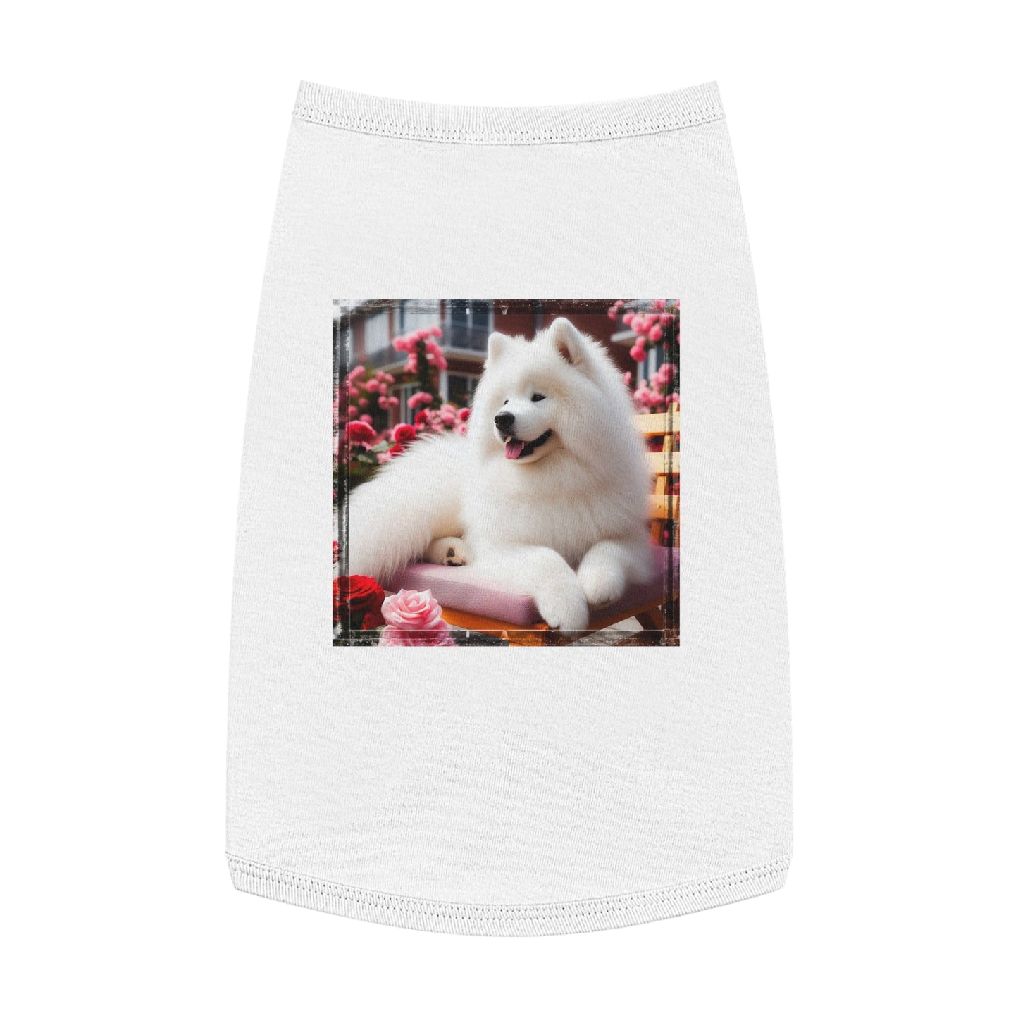 Pet Tank Top Husky fluffy girl Pets Printify L White