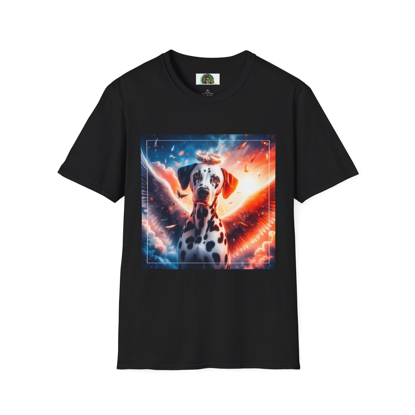 Dalmatian heavenly angel t shirt T-Shirt Printify XS Black